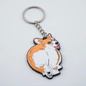 CORGI BUTT ENAMEL KEY CHAIN